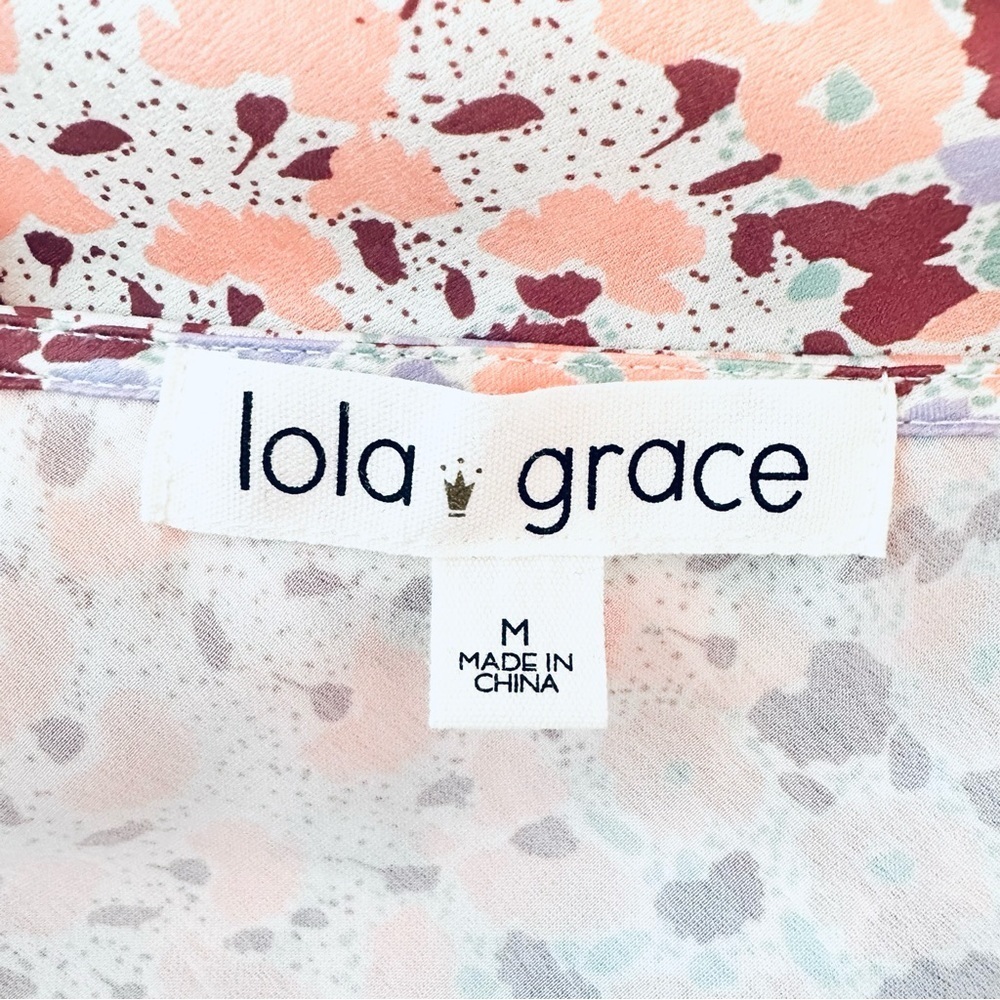 3/$22🩶 Lola Grace Multicolor Floral Sleeveless Satin Dress Sleeveless Cute M - Picture 7 of 9